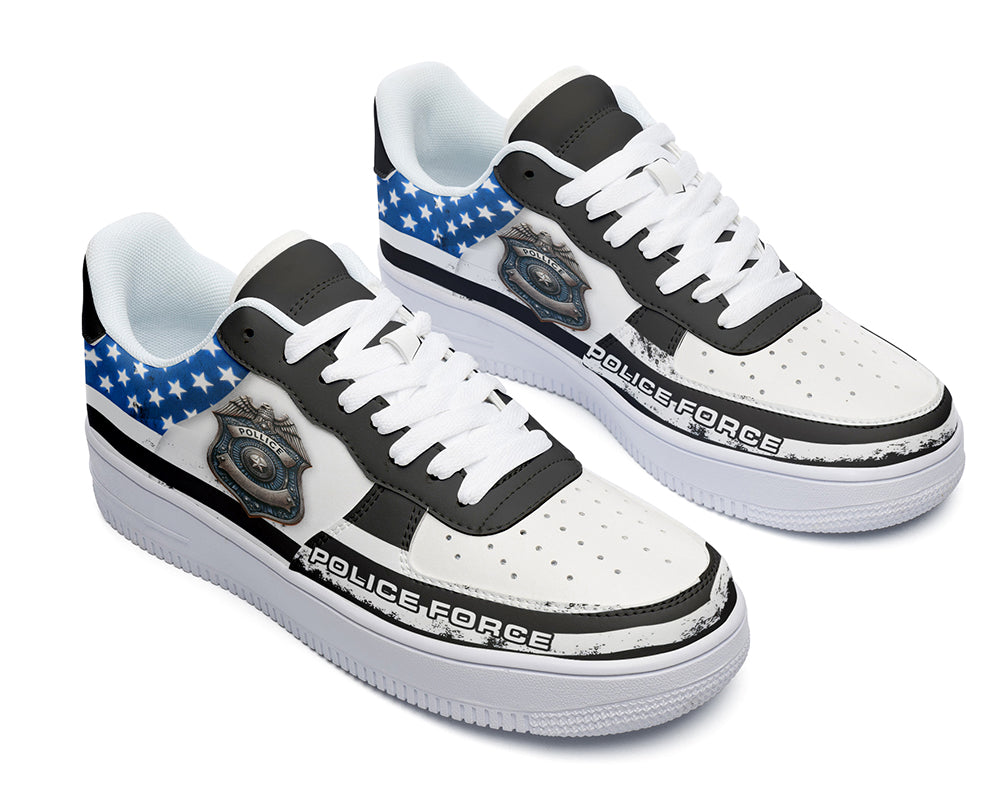 Police Sneakers: Police Badge Graphic Court Sneakers