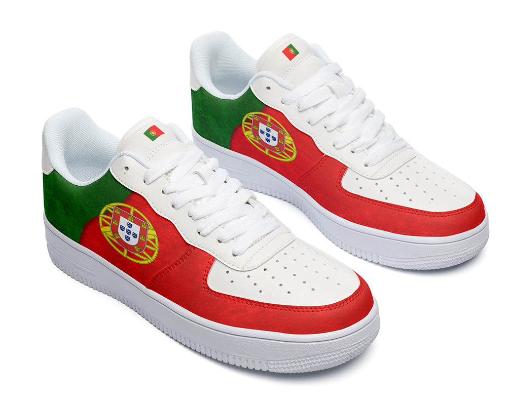Portuguese Flag Sneakers: Portuguese Flag Pattern Court Sneakers