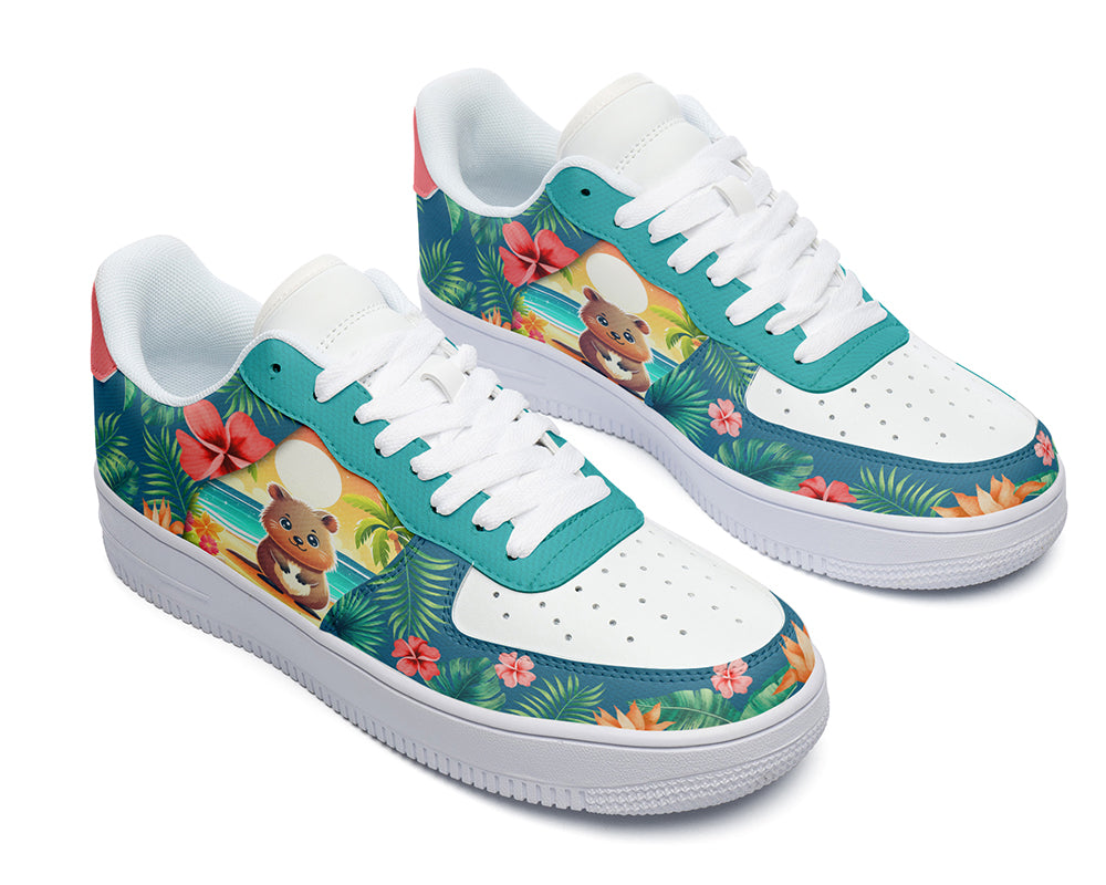 Cute Animal Sneakers: Cute Animal Illustration Court Sneakers