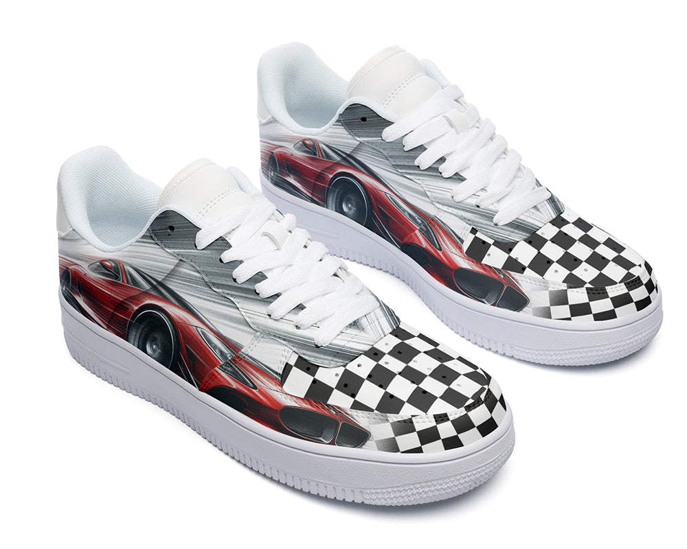 Racing Sneakers: Racing Pattern Court Sneakers