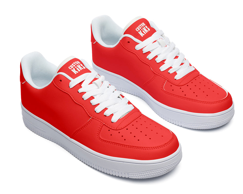 Red Sneakers: Solid Red Court Sneakers