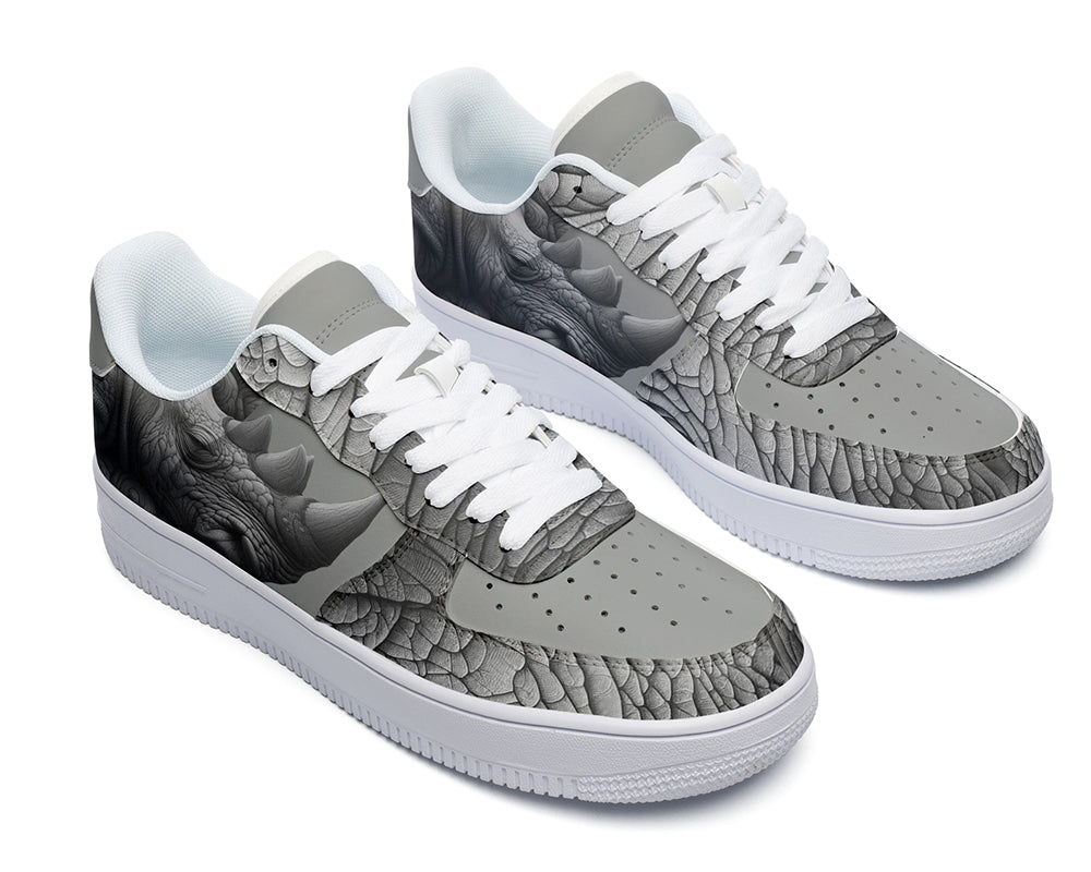 Rhino Sneakers: Rhino Skin Pattern Court Sneakers