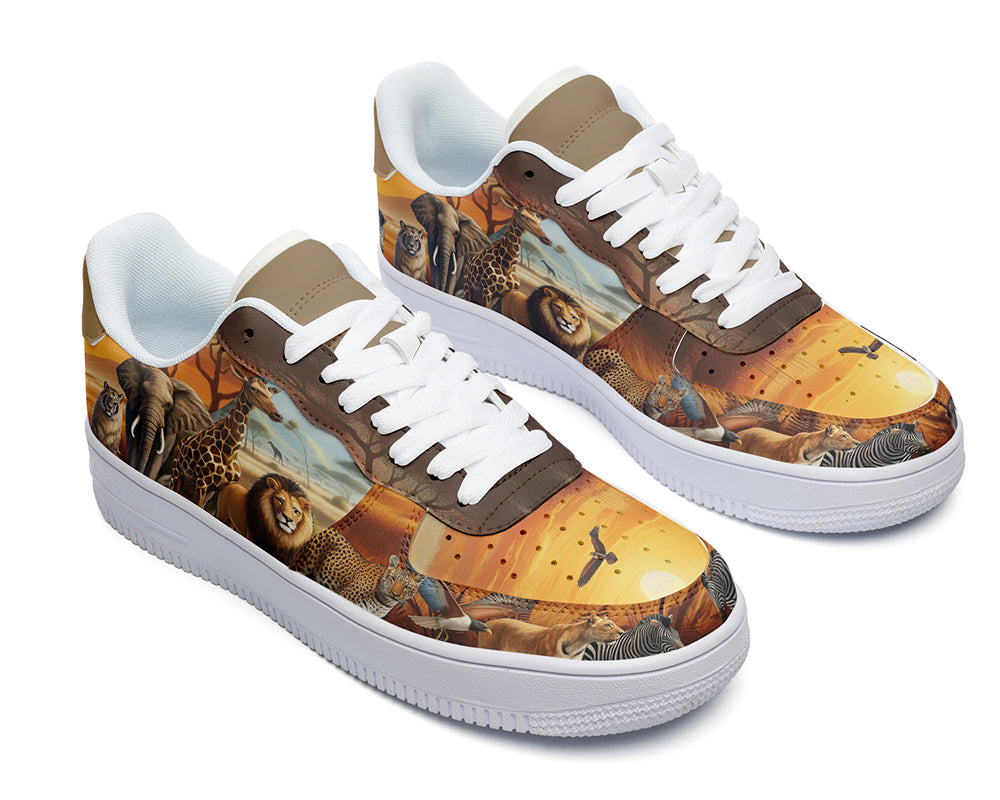 Safari Sneakers: Safari Animals Illustration Court Sneakers