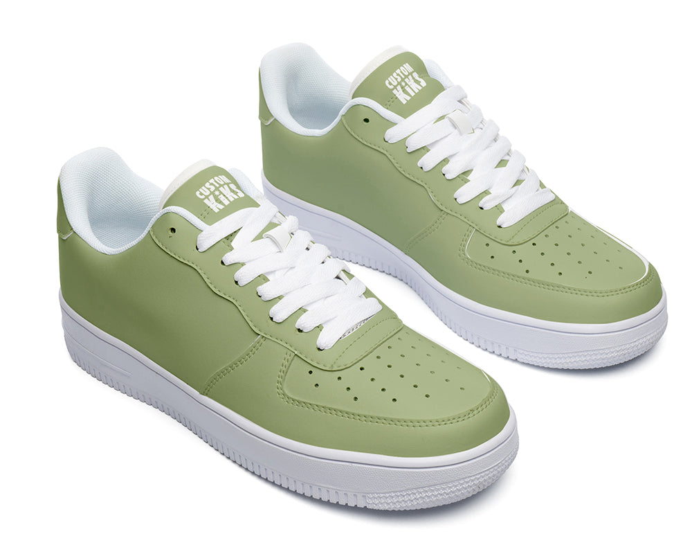 Sage Green Sneakers: Solid Sage Green Court Sneakers