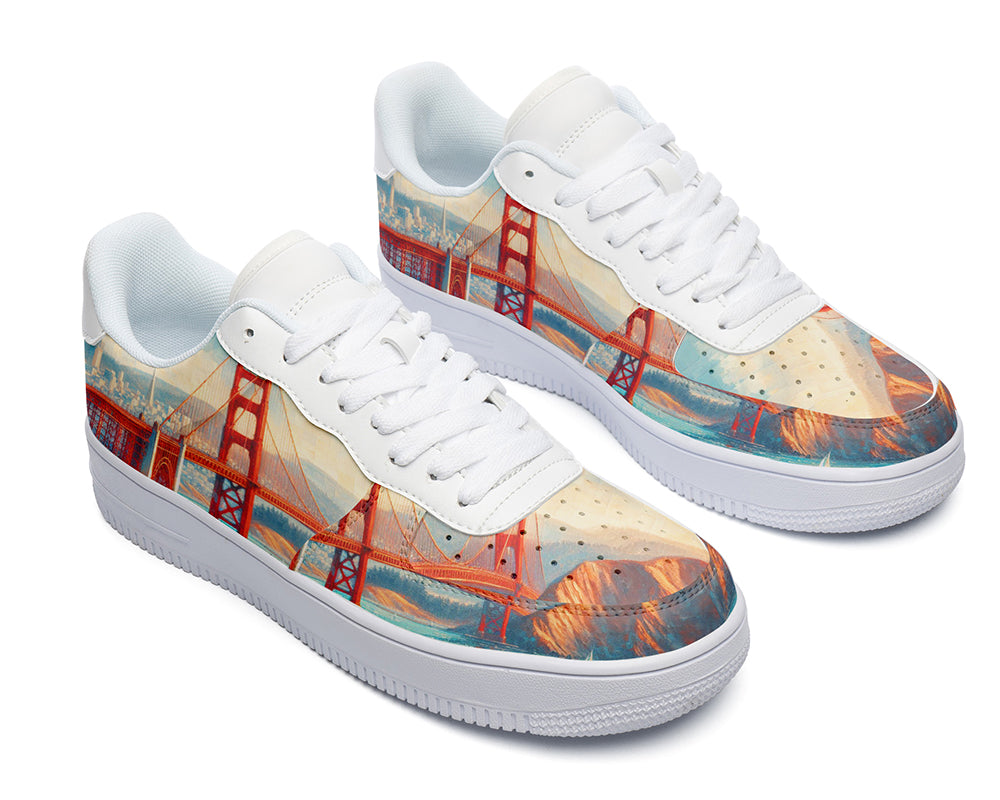 San Francisco Sneakers: San Francisco City Illustration Court Sneakers
