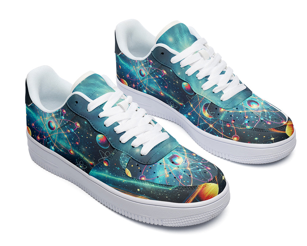 Atomic Sneakers: Atomic Galaxy Pattern Court Sneakers