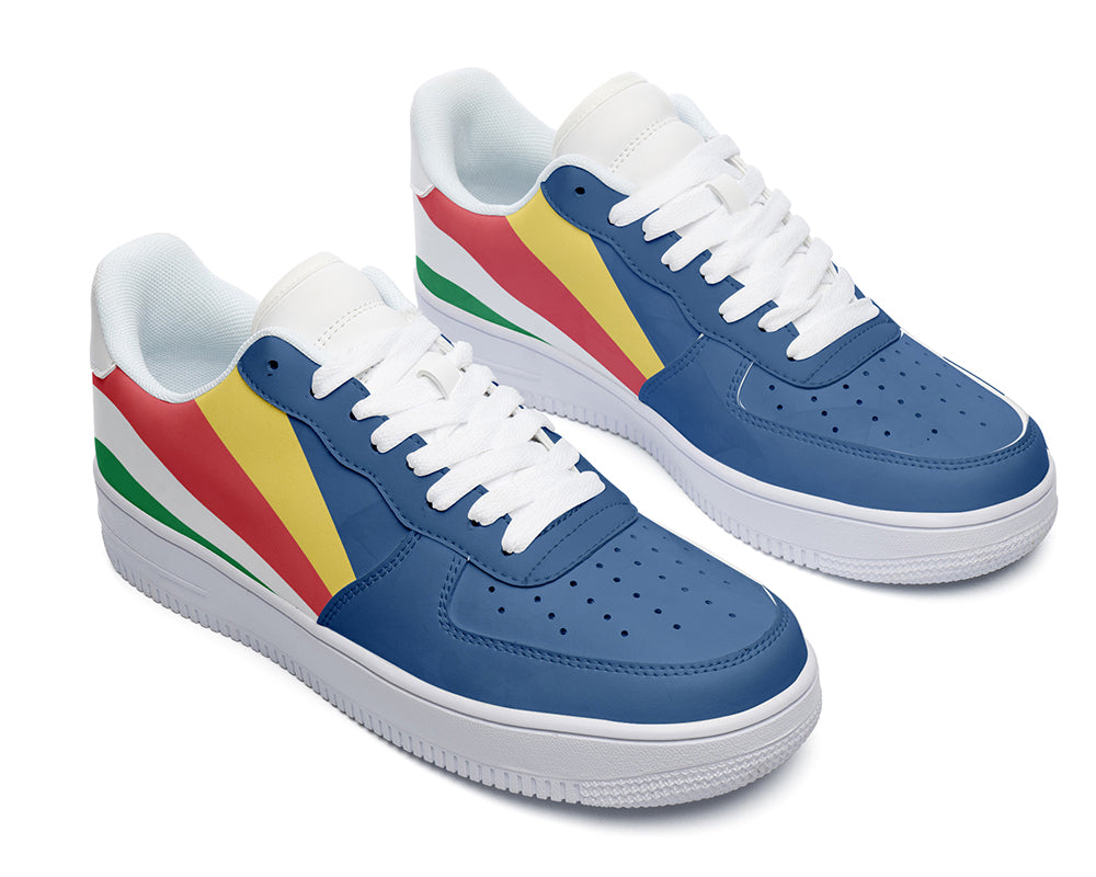 Seychelles Flag Sneakers: Seychelles Flag Pattern Court Sneakers
