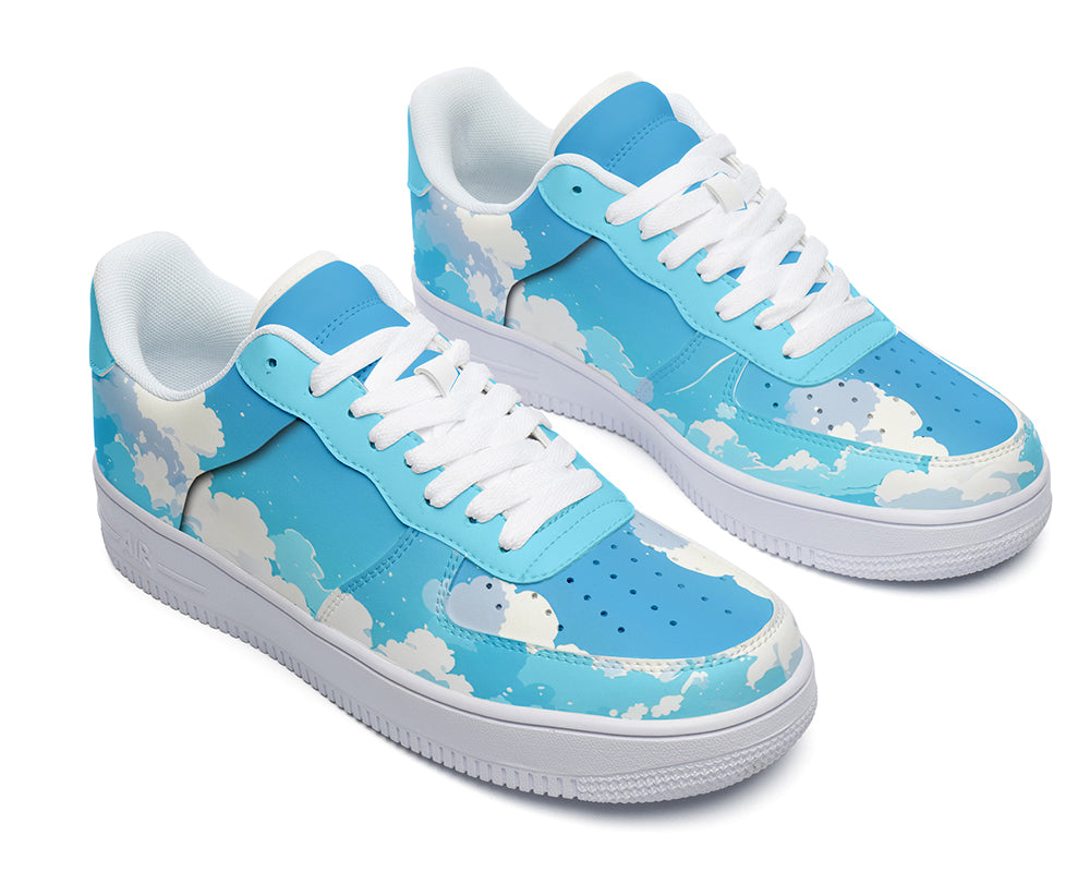 Sky Sneakers: Sky Cloud Illustration Court Sneakers