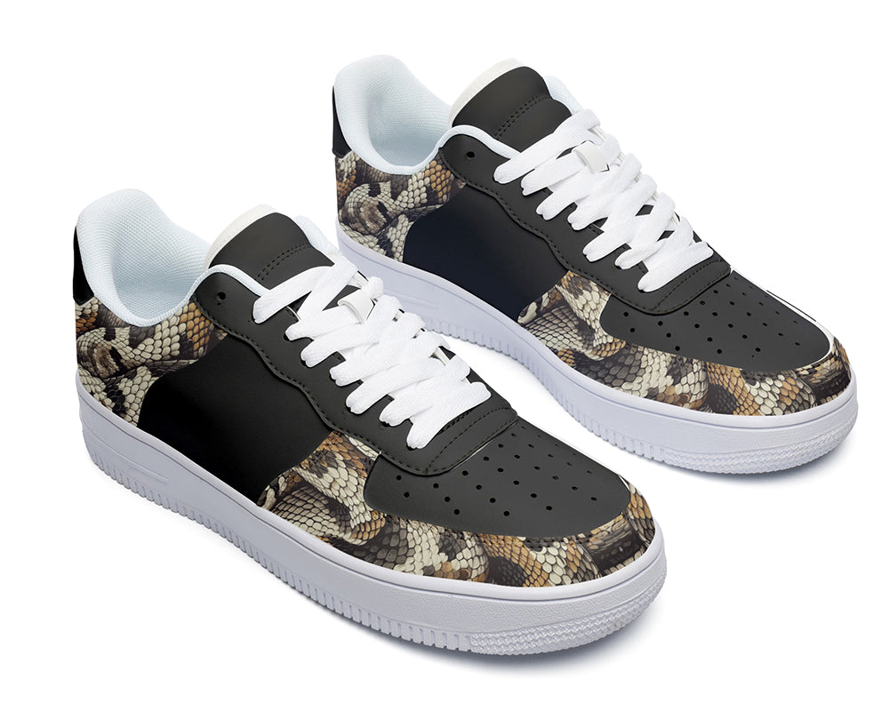 Snake Sneakers: Snake Skin Pattern Court Sneakers