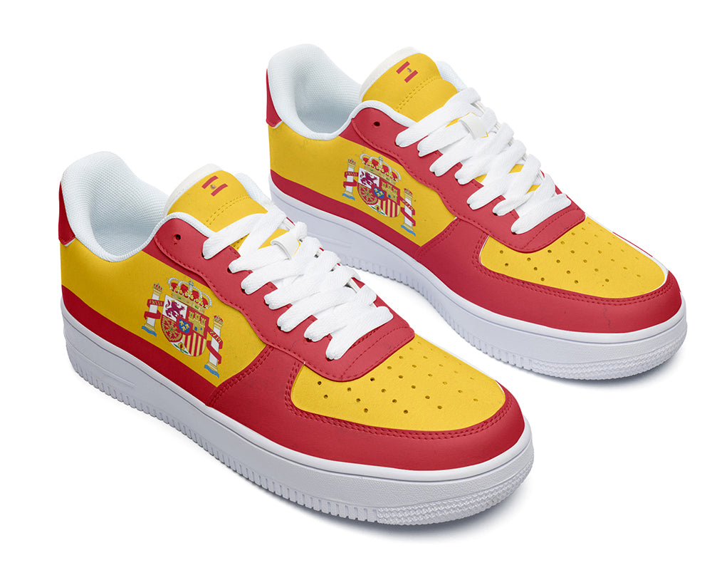 Spanish Flag Sneakers: Spanish Flag Pattern Court Sneakers