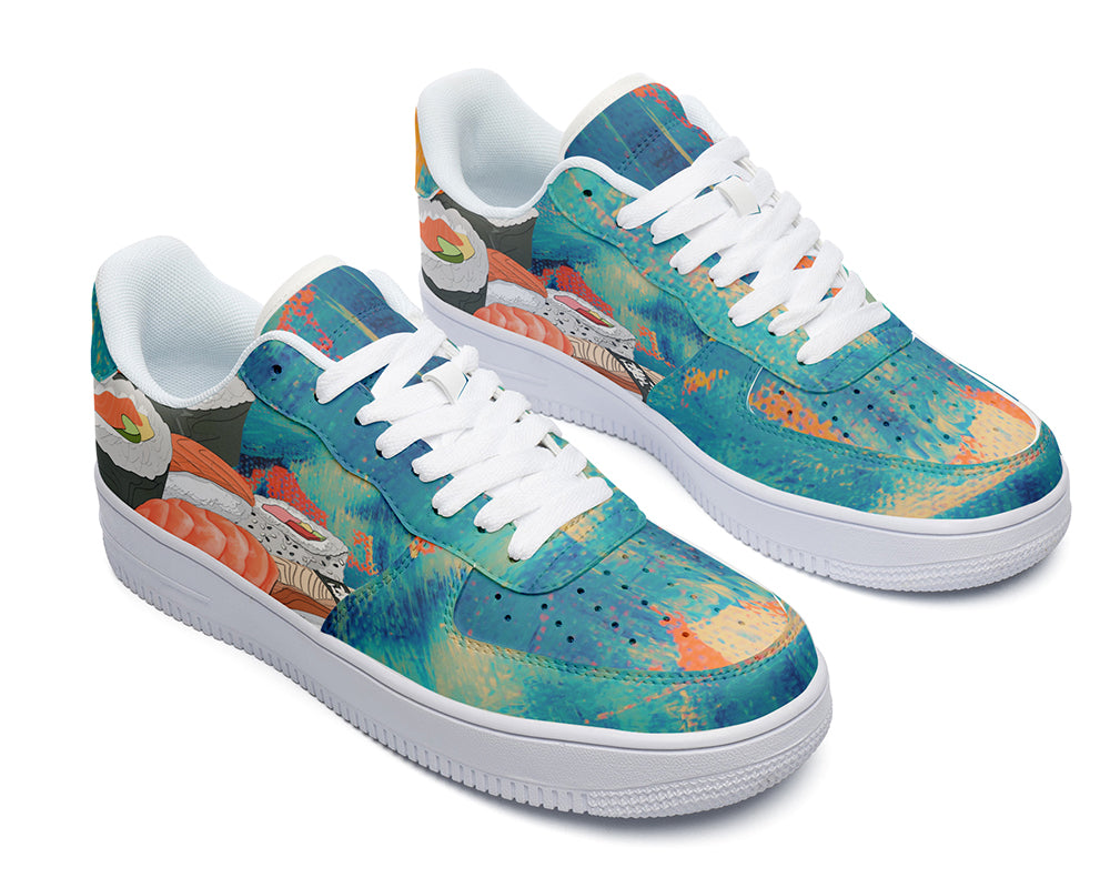Sushi Sneakers: Sushi Pattern Court Sneakers