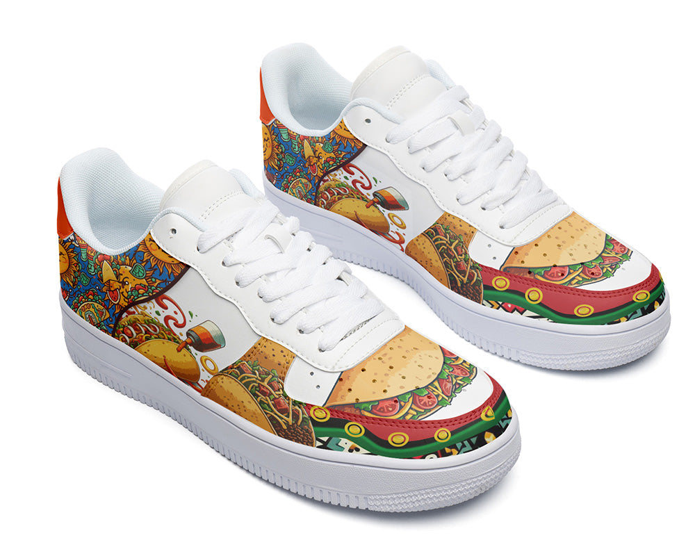 Taco Sneakers: Taco Pattern Court Sneakers