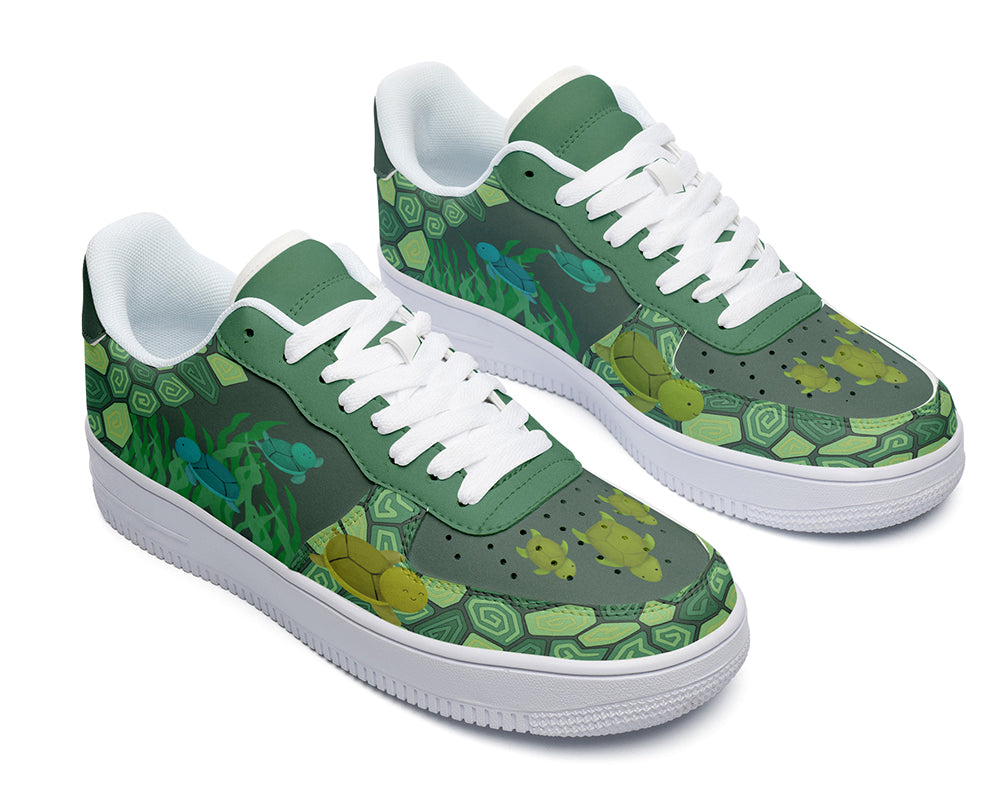 Turtle Sneakers: Turtle Pattern Court Sneakers