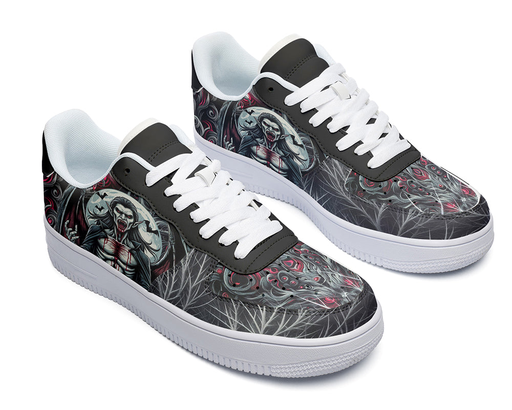 Vampire Sneakers: Vampire Illustration Court Sneakers