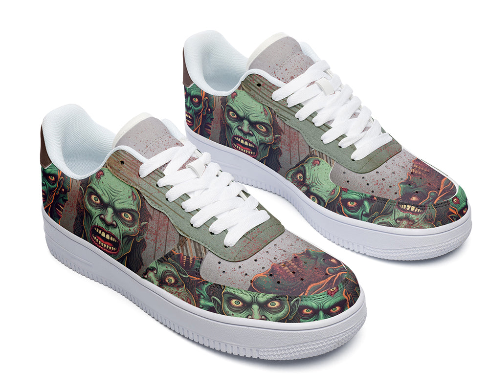 Zombie Sneakers: Undead Zombie Pattern Court Sneakers