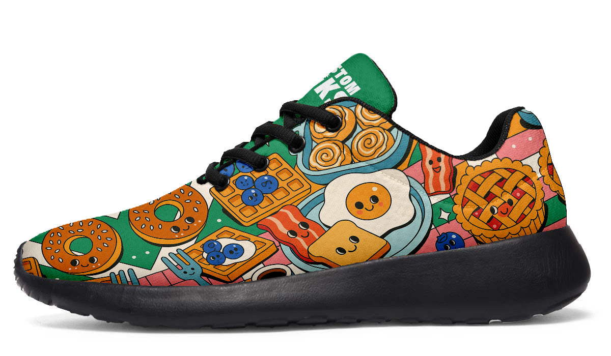 Breakfast Sneakers: Breakfast Illustration Sport Shoes