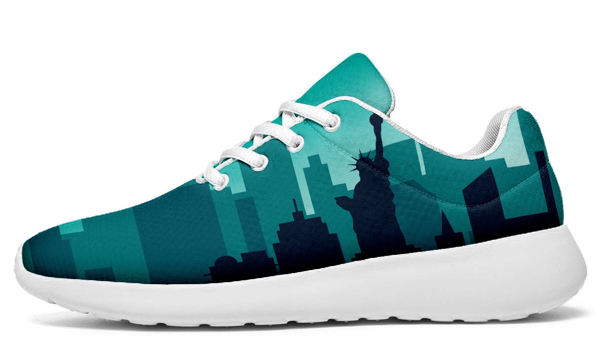 New York Sneakers: New York Skyline Pattern Sport Shoes