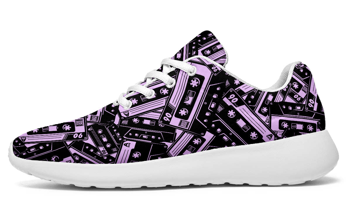 Cassette Sneakers: Cassette Tape Pattern Sport Shoes