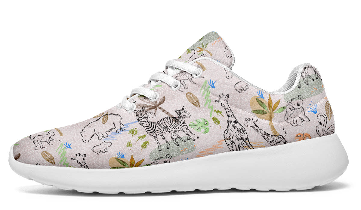 Safari Sneakers: Animal Doodle Sport Shoes