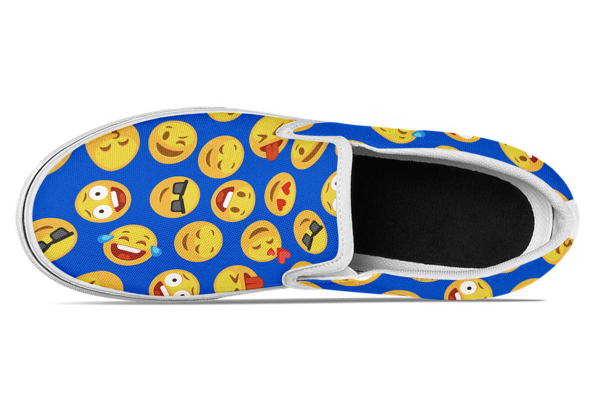 Emoji Sneakers: Emoji Pattern Slip On Sneakers