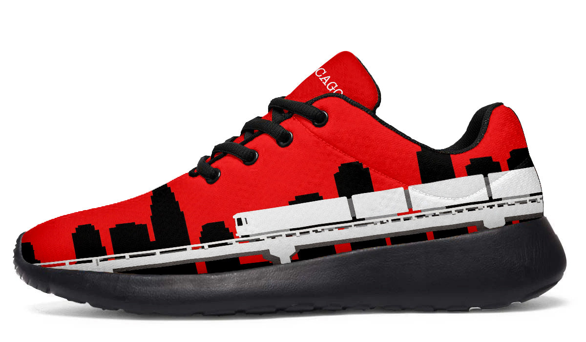 Chicago Sneakers: Chicago Skyline Pattern Sport Shoes