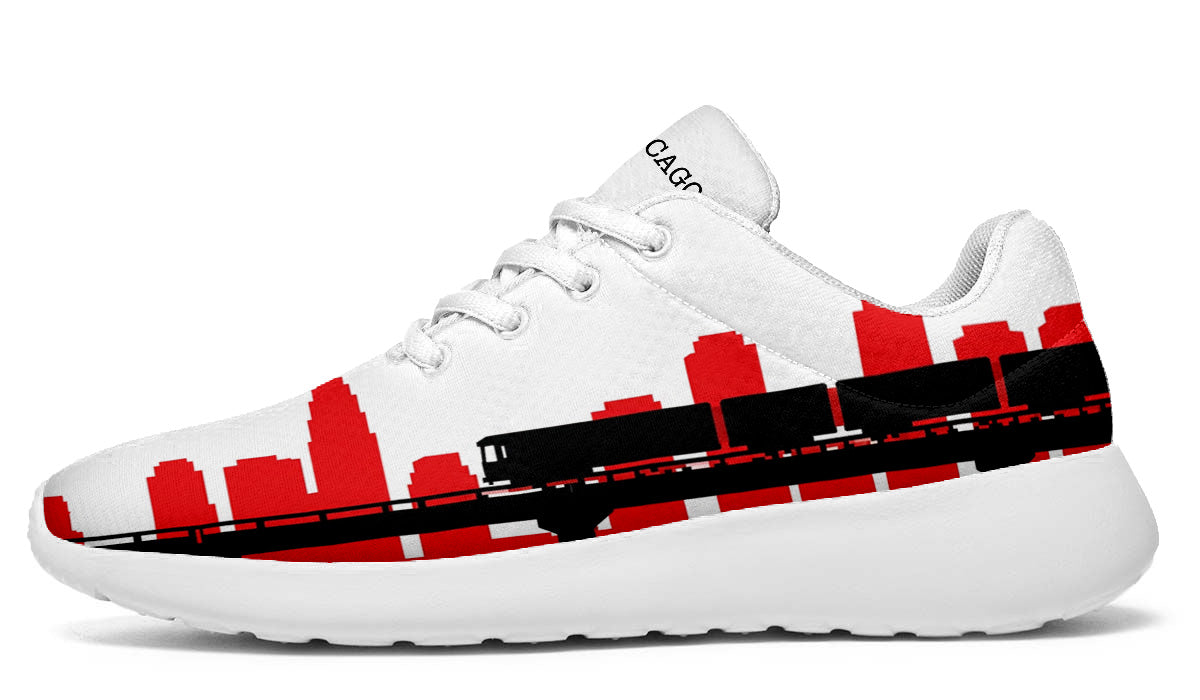 Chicago Sneakers: Chicago Skyline Pattern Sport Shoes