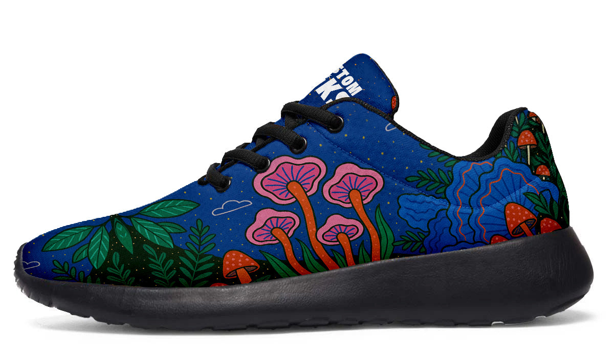Fantasy Mushroom Sneakers: Colorful Mushroom Pattern Sport Shoes