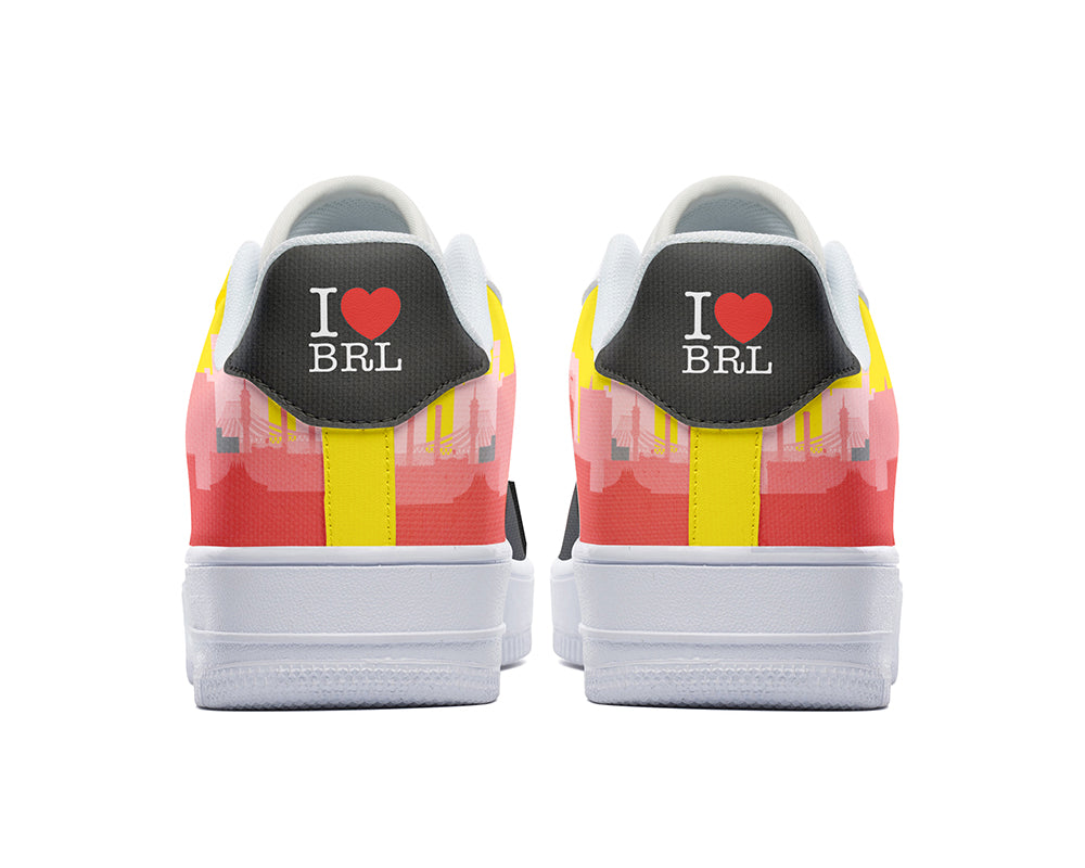 Berlin Sneakers: German Flag Skyline Pattern Court Sneakers