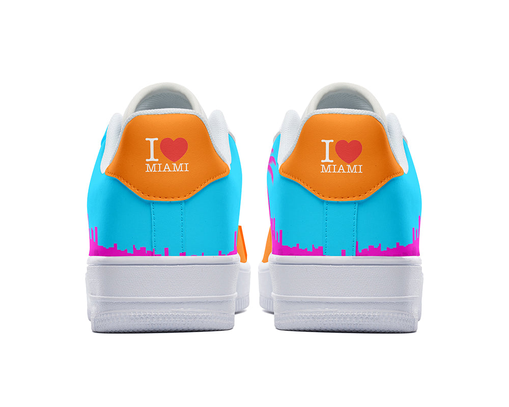 Miami Sneakers: Neon Sunset Skyline Court Sneakers