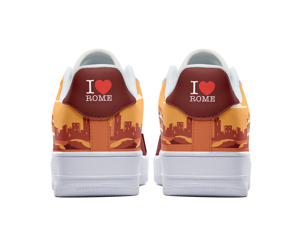 Rome Sneakers: Colosseum Illustration Court Sneakers