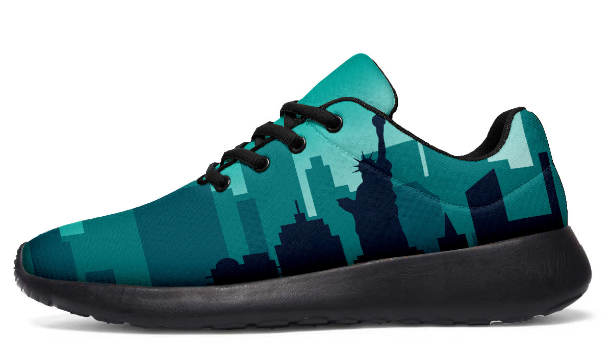 New York Sneakers: New York Skyline Pattern Sport Shoes