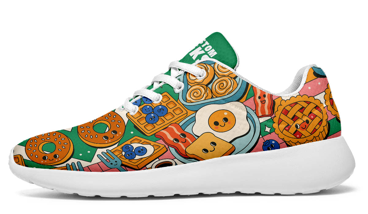 Breakfast Sneakers: Breakfast Illustration Sport Shoes