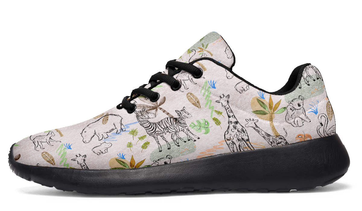 Safari Sneakers: Animal Doodle Sport Shoes