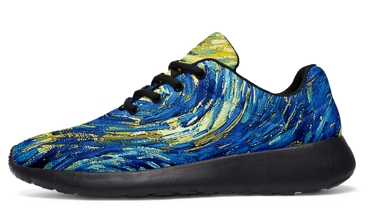 Starry Night Sneakers: Swirl Sky Illustration Sport Shoes