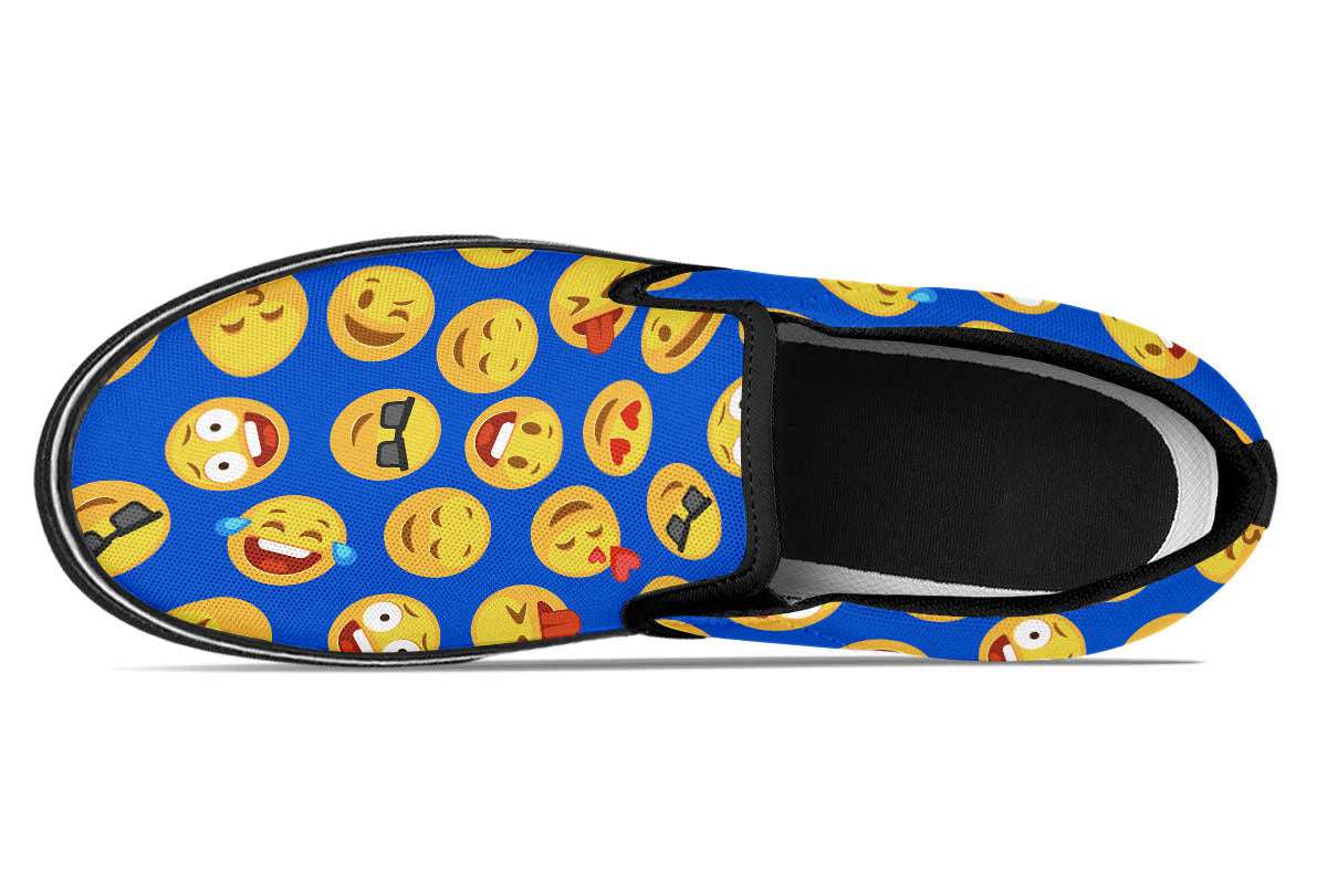 Emoji Sneakers: Emoji Pattern Slip On Sneakers