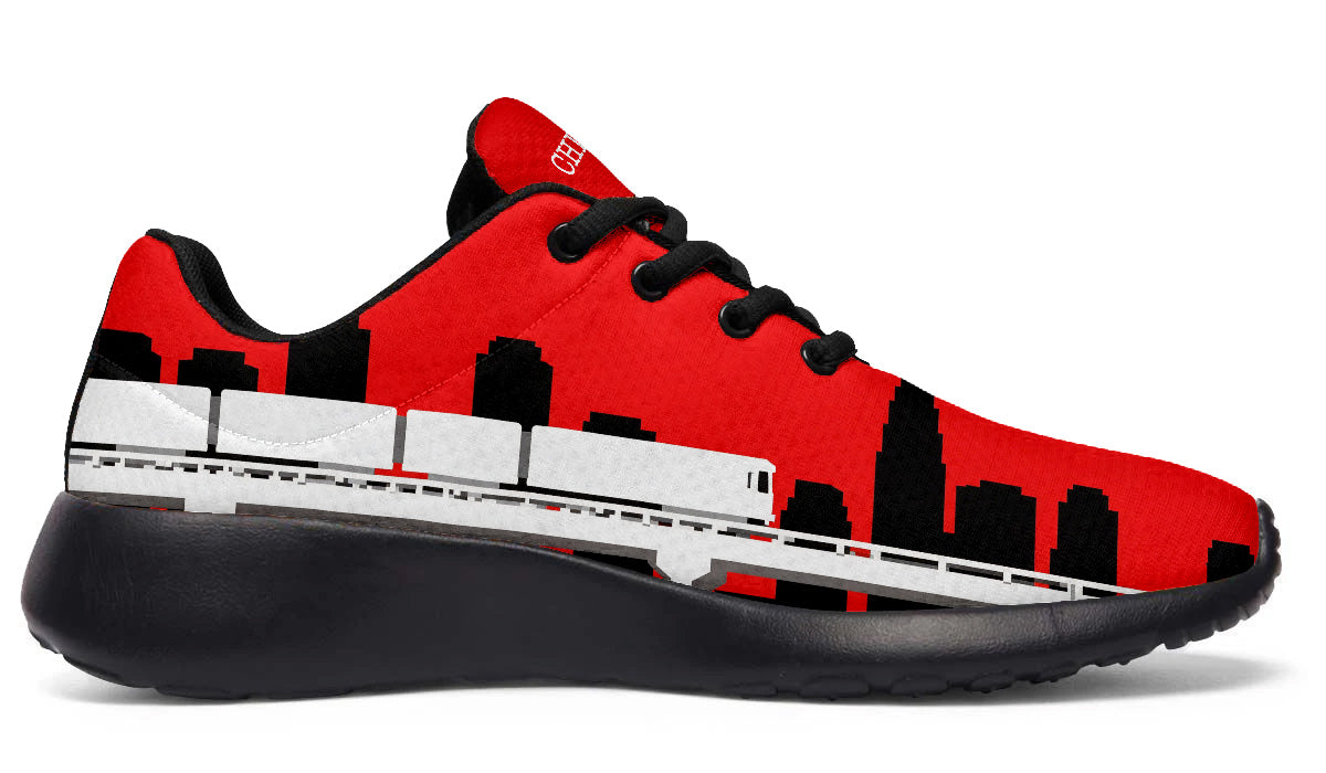 Chicago Sneakers: Chicago Skyline Pattern Sport Shoes