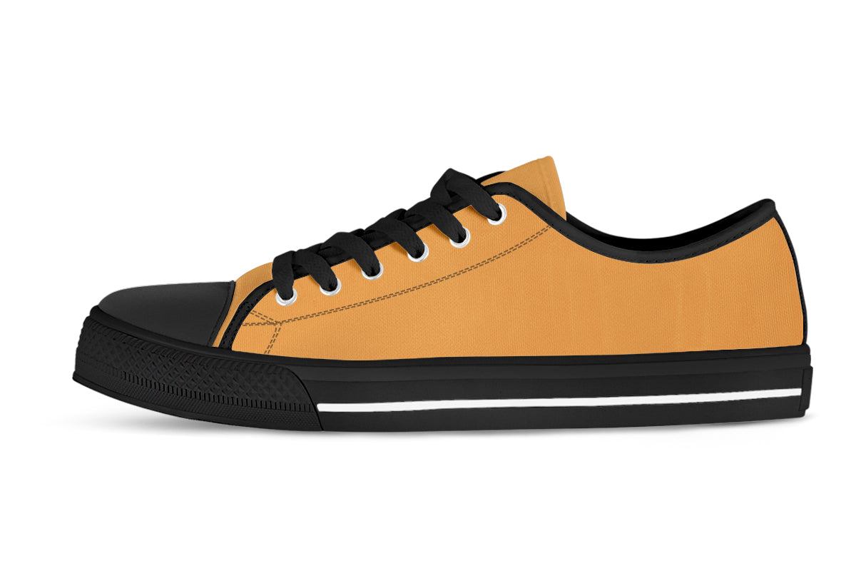 Butterscotch Yellow Sneakers: Solid Butterscotch Yellow Low Top Sneakers
