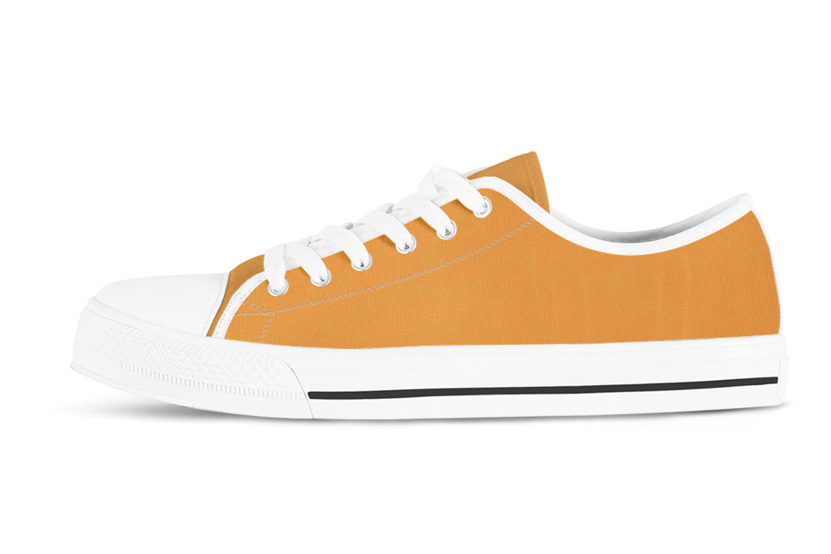 Butterscotch Yellow Sneakers: Solid Butterscotch Yellow Low Top Sneakers