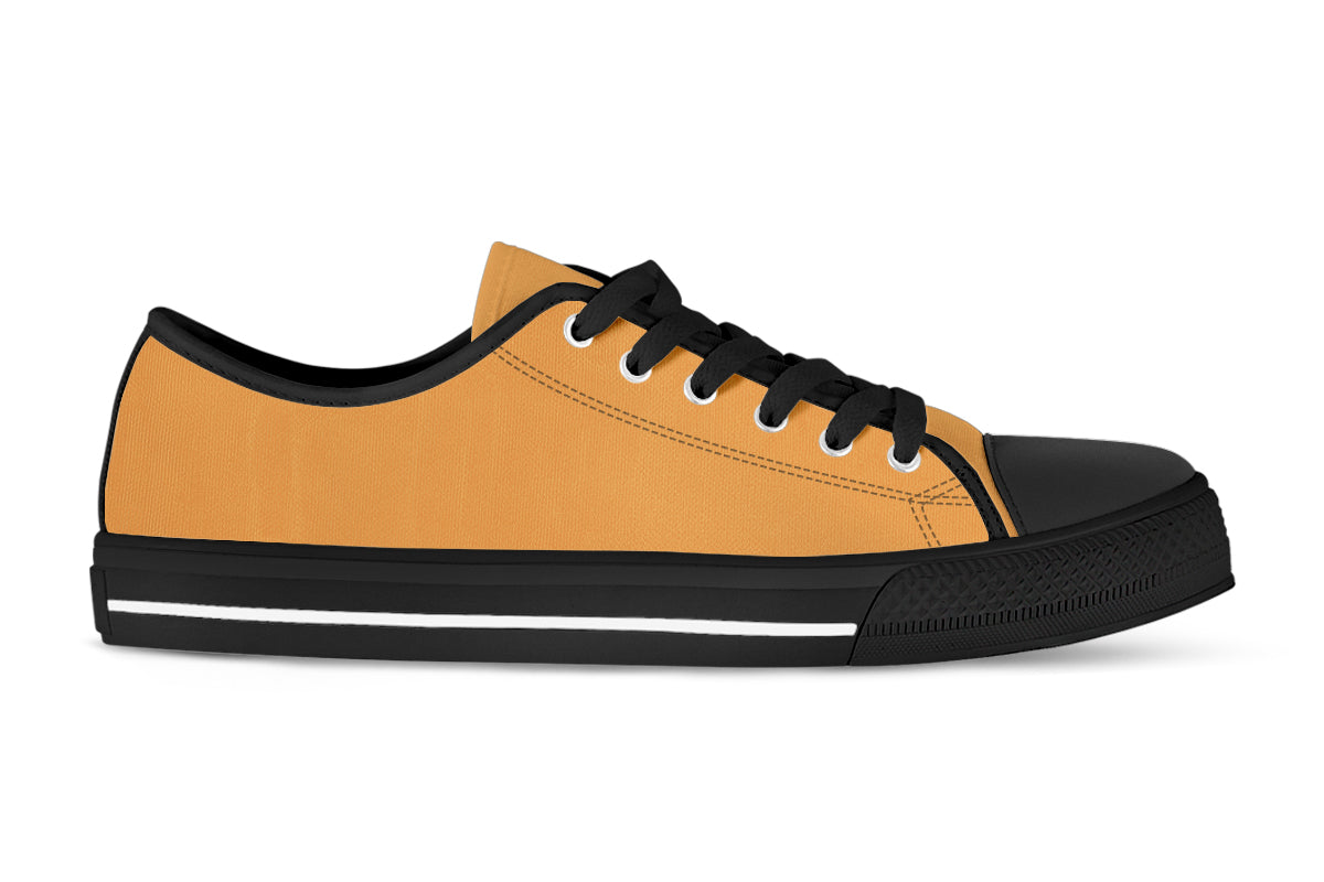 Butterscotch Yellow Sneakers: Solid Butterscotch Yellow Low Top Sneakers