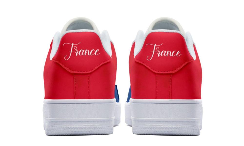 French Flag Sneakers: French Flag Pattern Court Sneakers