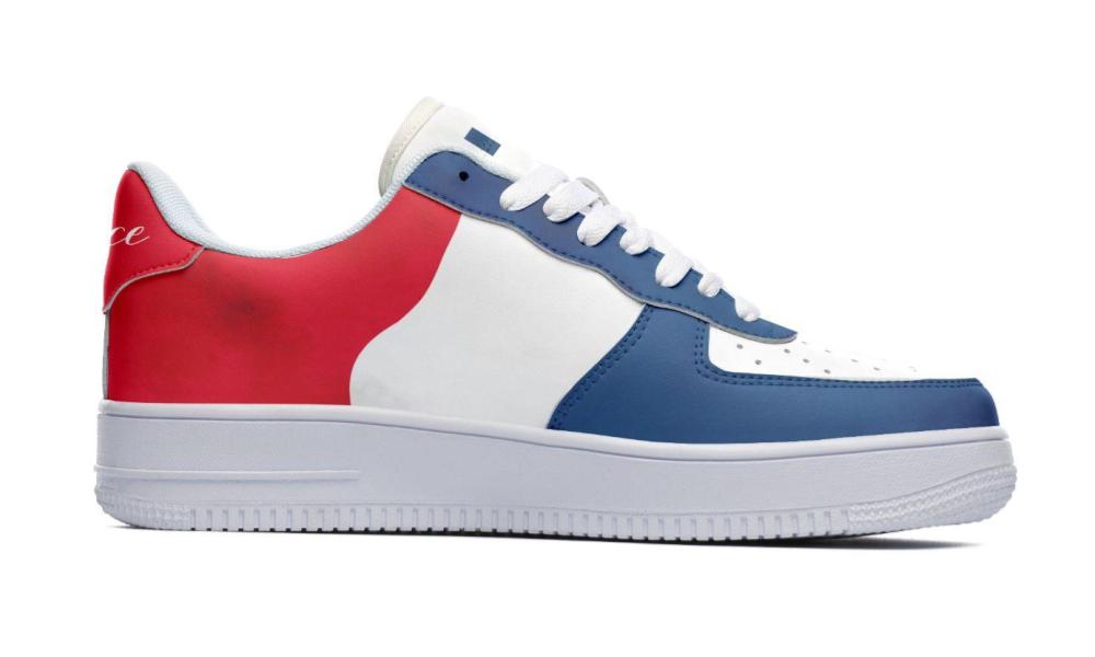 French Flag Sneakers: French Flag Pattern Court Sneakers