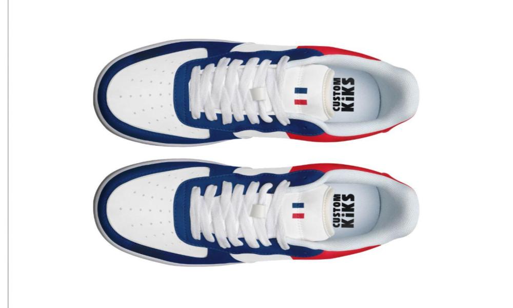 French Flag Sneakers: French Flag Pattern Court Sneakers