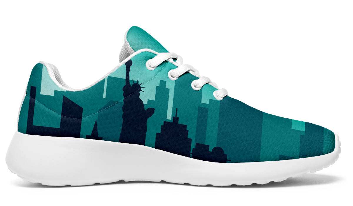 New York Sneakers: New York Skyline Pattern Sport Shoes