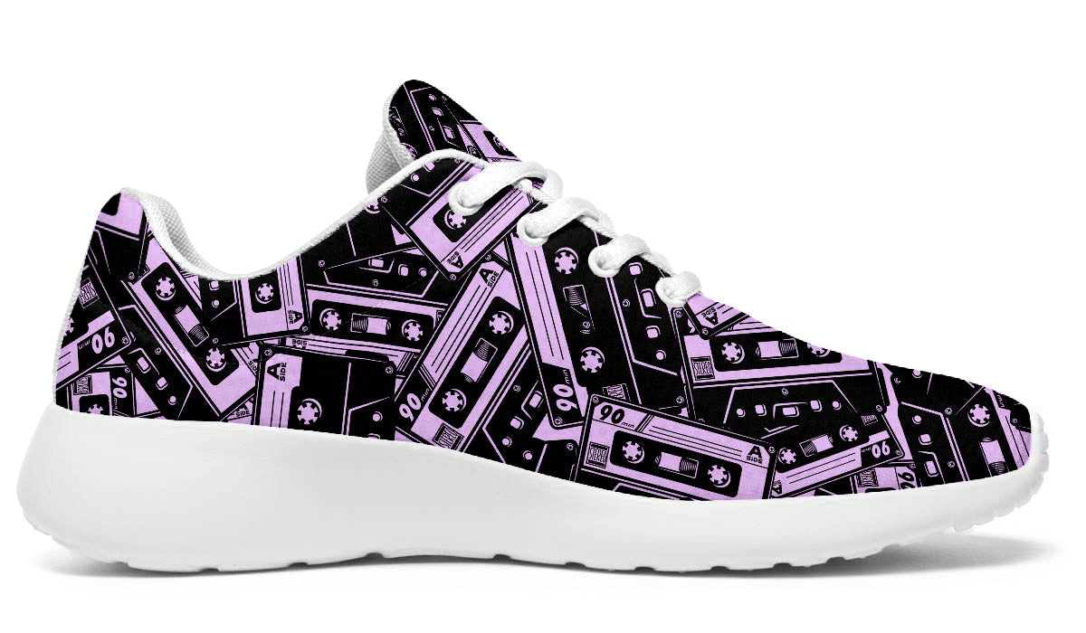 Cassette Sneakers: Cassette Tape Pattern Sport Shoes