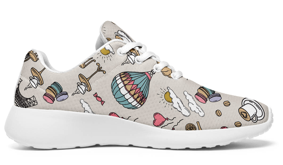 Paris Sneakers: Paris Icons Pattern Sport Shoes