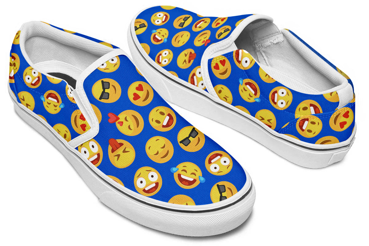 Emoji Sneakers: Emoji Pattern Slip On Sneakers