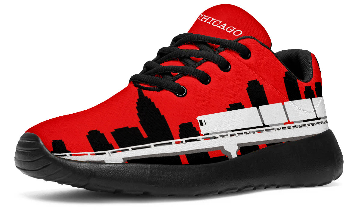 Chicago Sneakers: Chicago Skyline Pattern Sport Shoes