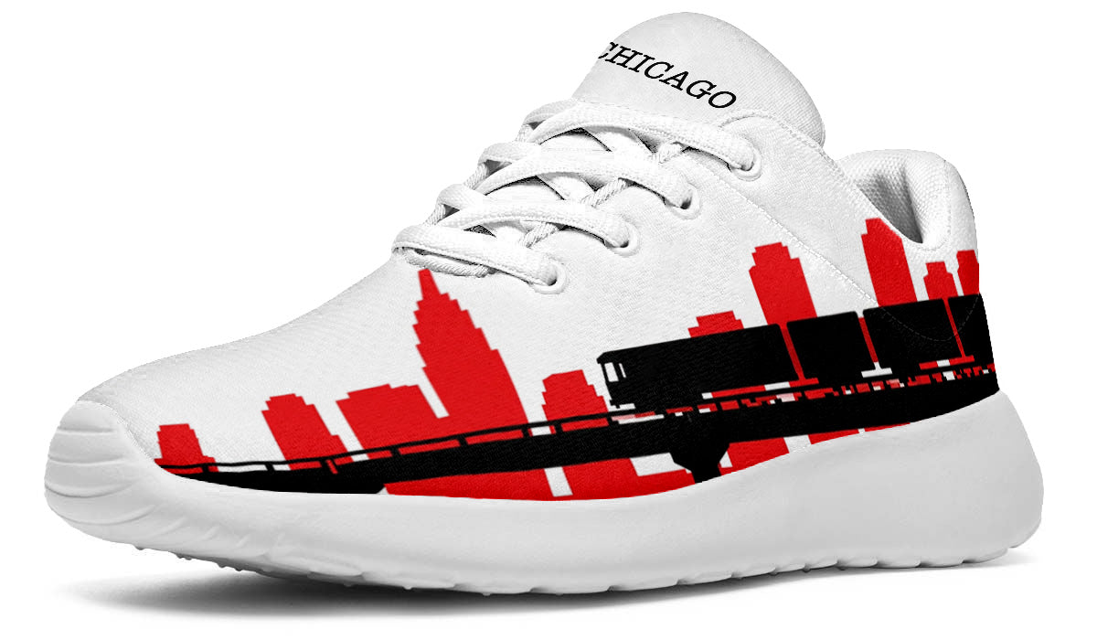 Chicago Sneakers: Chicago Skyline Pattern Sport Shoes