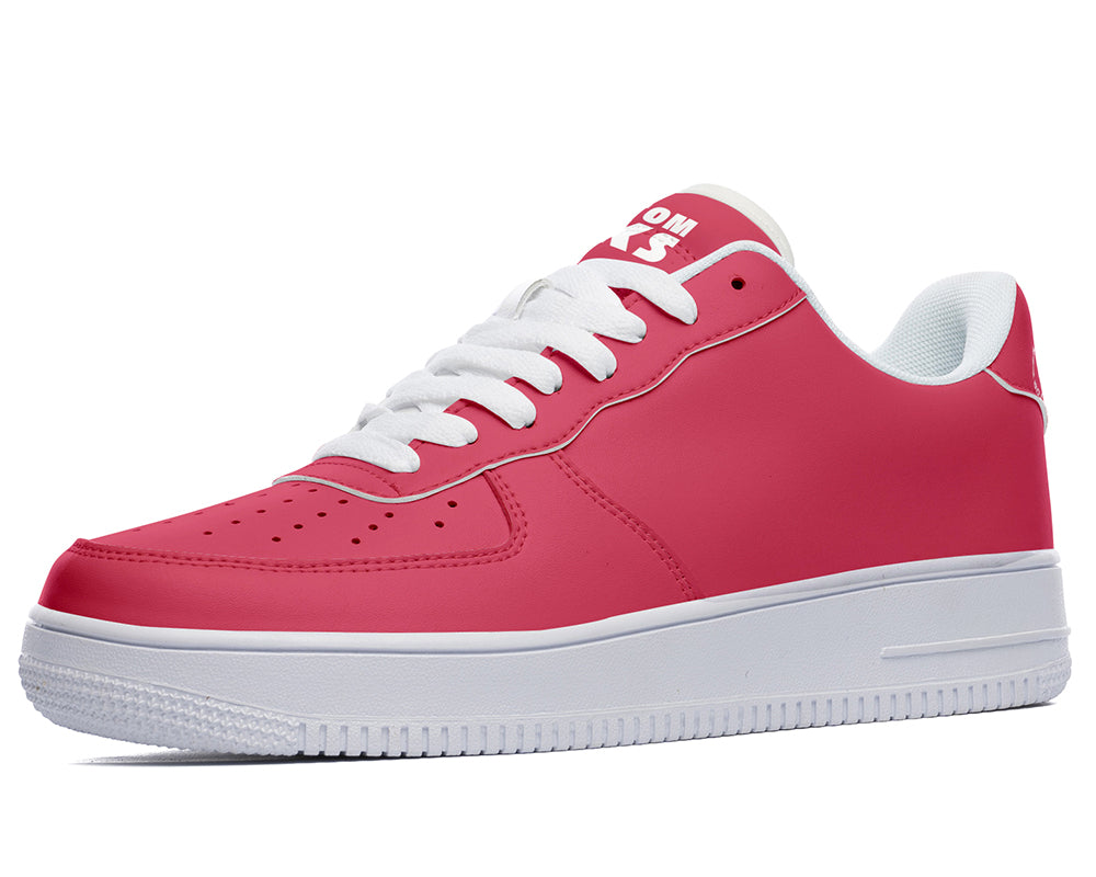 Berry Red Sneakers: Solid Berry Red Court Sneakers