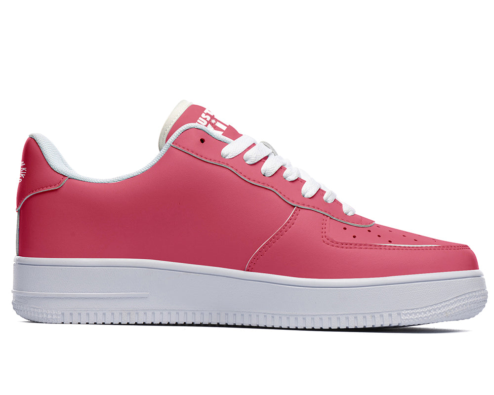 Berry Red Sneakers: Solid Berry Red Court Sneakers